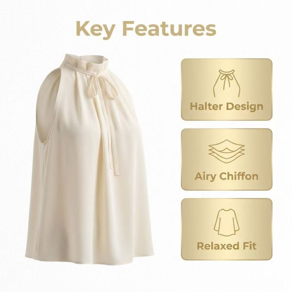 Sleeveless chiffon vest with necklaces