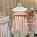 One-shoulder custom chiffon top
