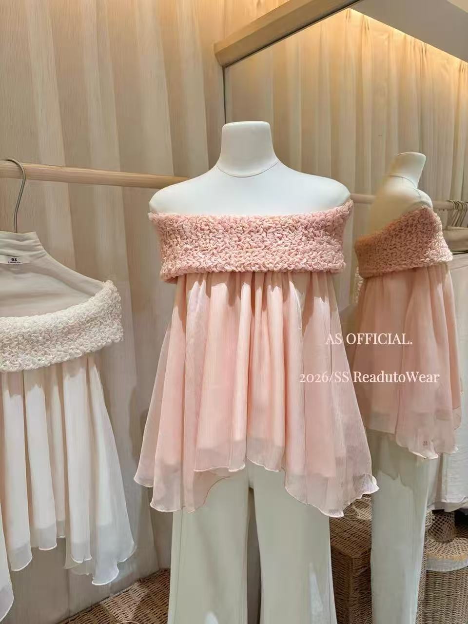 One-shoulder custom chiffon top